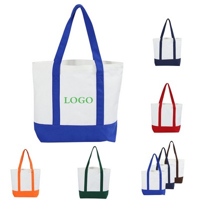 12 oz Poly Cotton Boat Tote with Front Pocket & Gusset