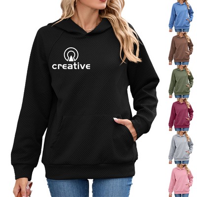 Woman Casual Hoodies Long Sleeve Solid Color