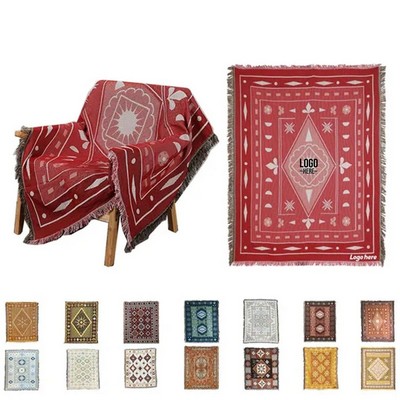 Woven Blanket with Tassels
