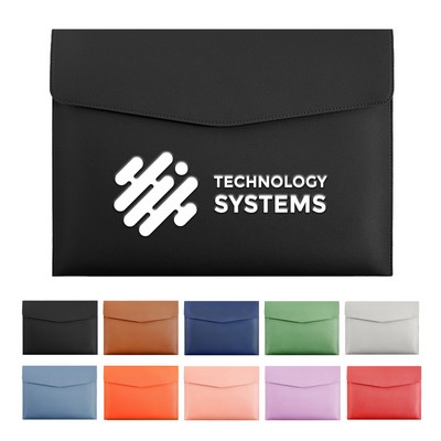 A4 File Leather Folder Document Holder With Snap Closure