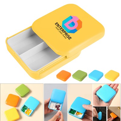 Portable 2 Compartment Slide Pill Case