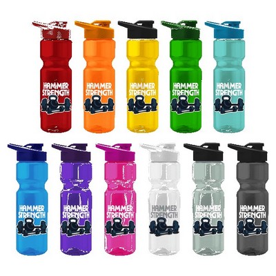 Tandem 28oz Recycled Transparent Bike Bottle w/Drink-thru Lid