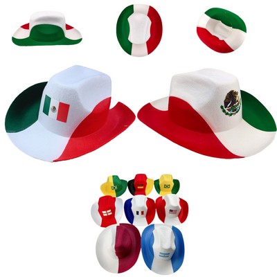 Western Cowboy Hat With National Flag