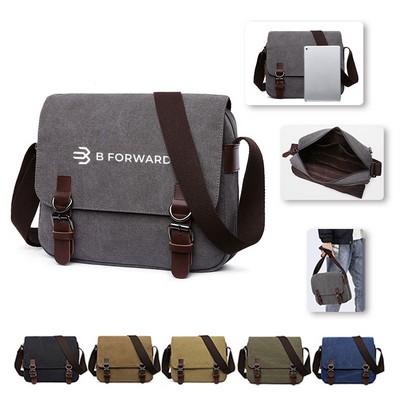 Vintage Canvas Crossbody Messenger Bag