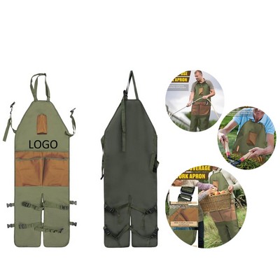 Garden Leg Warmer Apron Brown Pocket Gardening Grill