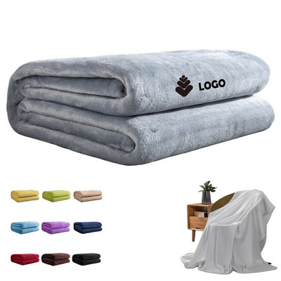 Plush Flannel Throw Blanket