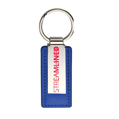 Leatherette metal keychain