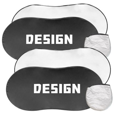 Folding Car Sun Shade With Storage Pocket