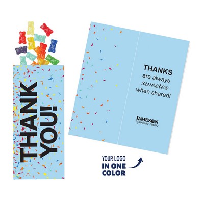 One Color Foil-Stamped Stock Gratitude Sweeter Cards with Albanese® Gummi Bears