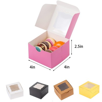 4 x 4 x 2.5" Paper Cookie Boxes with Window