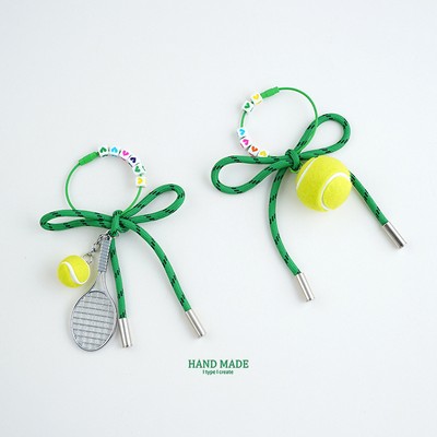 Mini Tennis Racket Keychain Sports Bag Charm Car Accessory