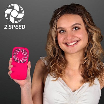 Magenta Pink Fan with Kickstand, 2-Speed, Non-Light Up - BLANK
