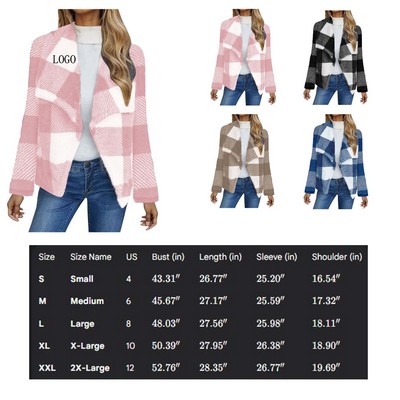 Autumn Winter Plaid Cashmere Jacket (S-XXL)