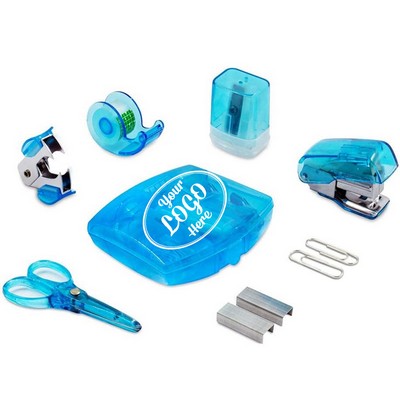 Blue Mini Office Supply Kit With Portable Case