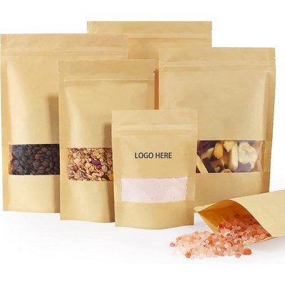 5.9" x 8.6" Kraft Paper Bags with Transparent Window