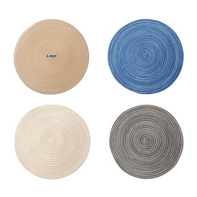 Round Woven Heat Resistant Table Mat for Western Dining Coffee Cups and Hot Dishes