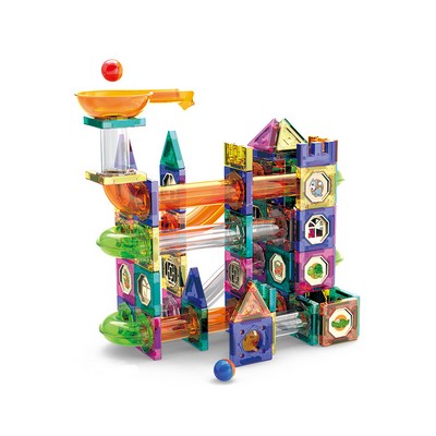 Magnetic Tiles Building Blocks Set Rolling Ball Slide Tracks Intelligence Toy