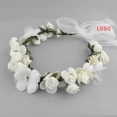 Dream Floral Crown with Ribbon Garland For Women And Girls