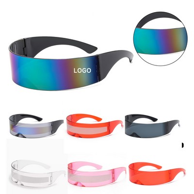 Monoblock Shield Mirrored Sunglasses