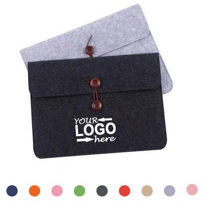 Button Type Felt A4 Document Bag