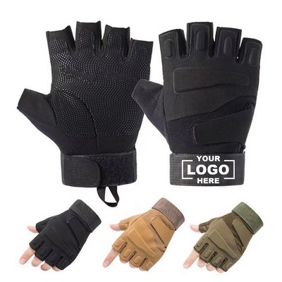 Fingerless Tactical Half Finger Gloves Enhanced Grip Breathable Outdoor Sports