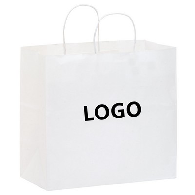 White Kraft Paper Carry-Out Bag (13"x7"x12 3/4")