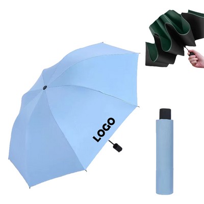 Folding Umbrella With Black Glue Coating