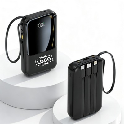 Four-in-One Built-in Cable Digital Display Fast Charge Power Bank
