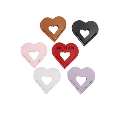 Leather Heart-Shaped Bookmark