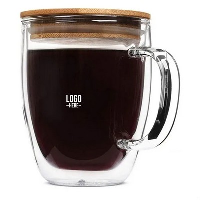 Double Wall Coffee Cups with Bamboo Lid