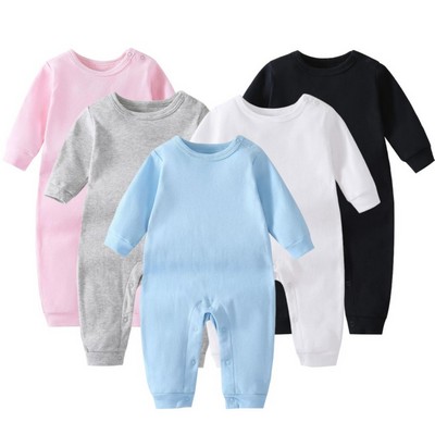 Cotton Long Sleeve Newborn Romper Footless Jumpsuit Bodysuit