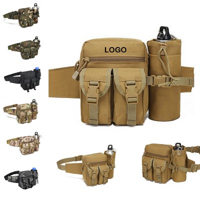 Multi-functional Tactical Waist Pack Outdoor Fishing Bumbag with Water Bottle Holder