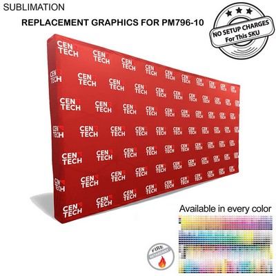 Replacement Graphics for 15' Straight Wall Tension Fabric with Wrap End Caps.