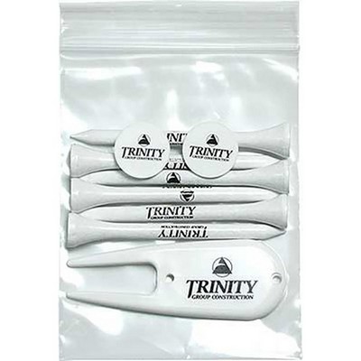 Golf Tee Combo Pack - (6) 3 1/4" Tees, (2) Ball Markers, (1) Divot Tool