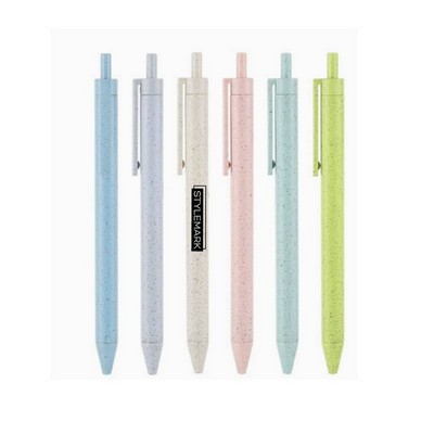 Wheat straw click ballpoint pen