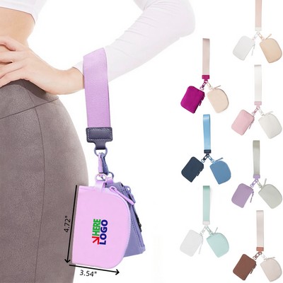 Dual Pouch Nylon Wristlet Wallets