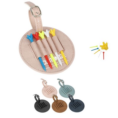 Pu Golf Tee Pouch W/ Plastic Tees