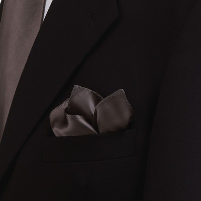 Dark Grey Polyester Pocket Square