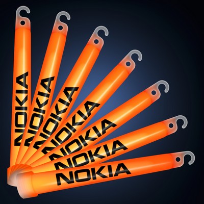 6 inch ORANGE Glow Sticks - PRINTED
