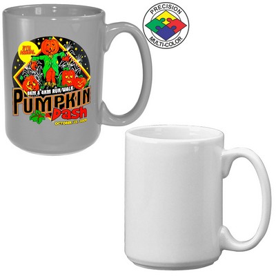 15 Oz. White El Grande Mug - Dishwasher Safe - Precision Spot Color