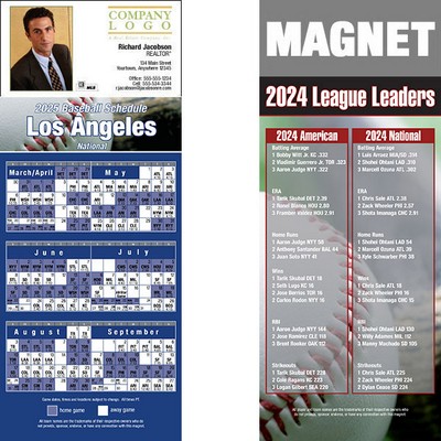 Los Angeles (National) Pro Baseball Schedule Magnet (3 1/2"x8 1/2")