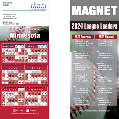 Minnesota Pro Baseball Schedule Magnet (3 1/2"x8 1/2")
