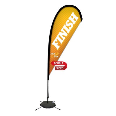 8' Premium Teardrop Sail Sign Flag, 2-Sided, Scissor Base