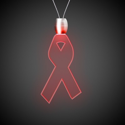 24" Red Ribbon Light-Up Pendant Necklace(Pad Print)