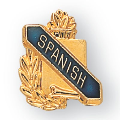 Enameled & Epoxy Domed Scholastic Award Spanish Pin