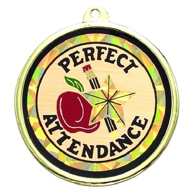 2 ¼" TM Series Academic Medal w/Perfect Attendance Mylar Insert