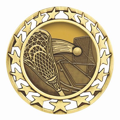 Star Border Lacrosse Medal