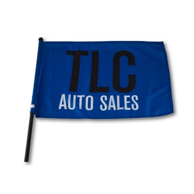 75D Polyester Waving Rally Flag w/ Pole (21.5"x14.5" Flag/20"-21.5" Pole)