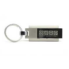 64 GB Powdercoat & Chrome Steel Swivel USB Drive w/Keyring