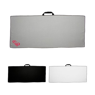 17" X 40" Waffle Caddy Golf Towel with Black Loop